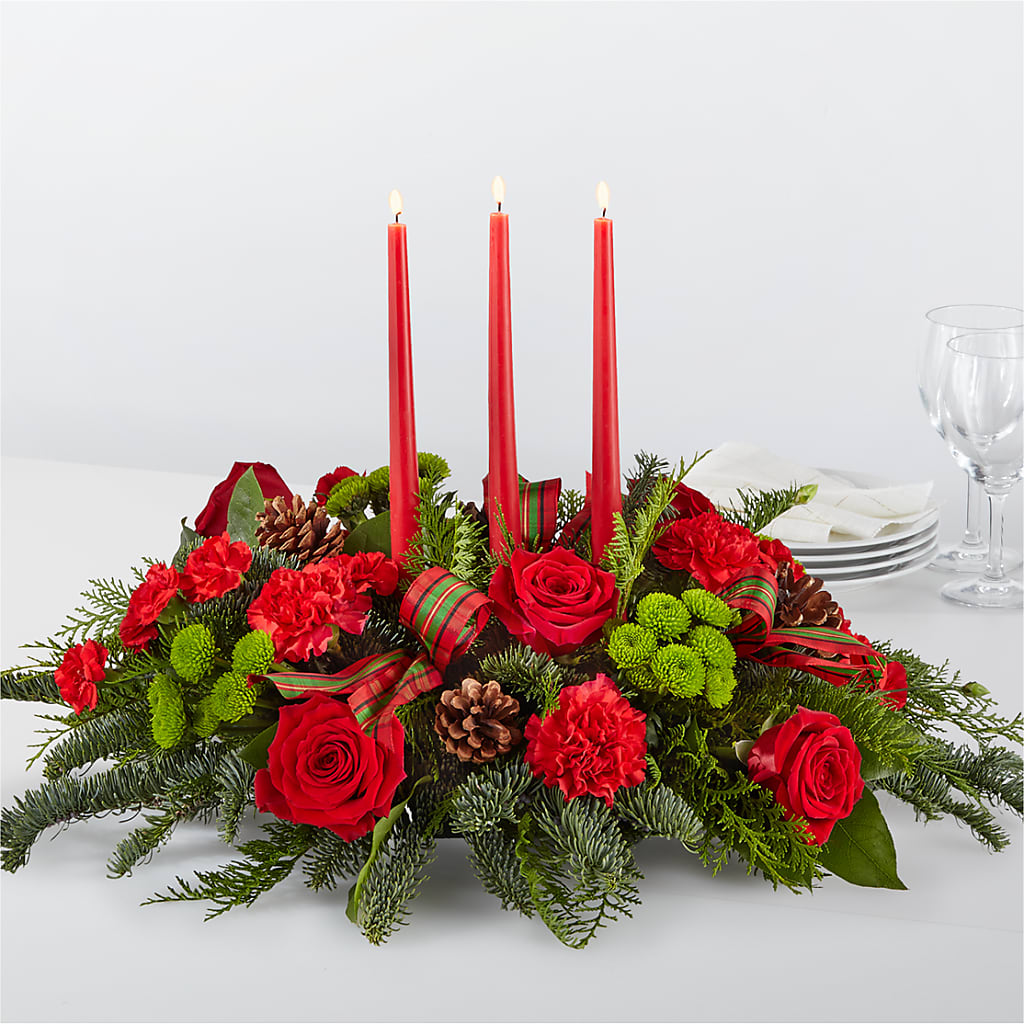 By the Candlelight Centerpiece – Maes Flower Shop, Ville Platte LA