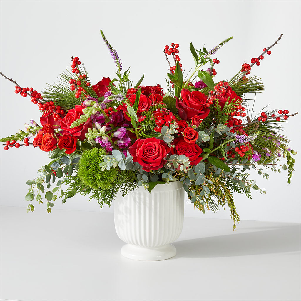 Big Red Bow Bouquet – Maes Flower Shop, Ville Platte LA