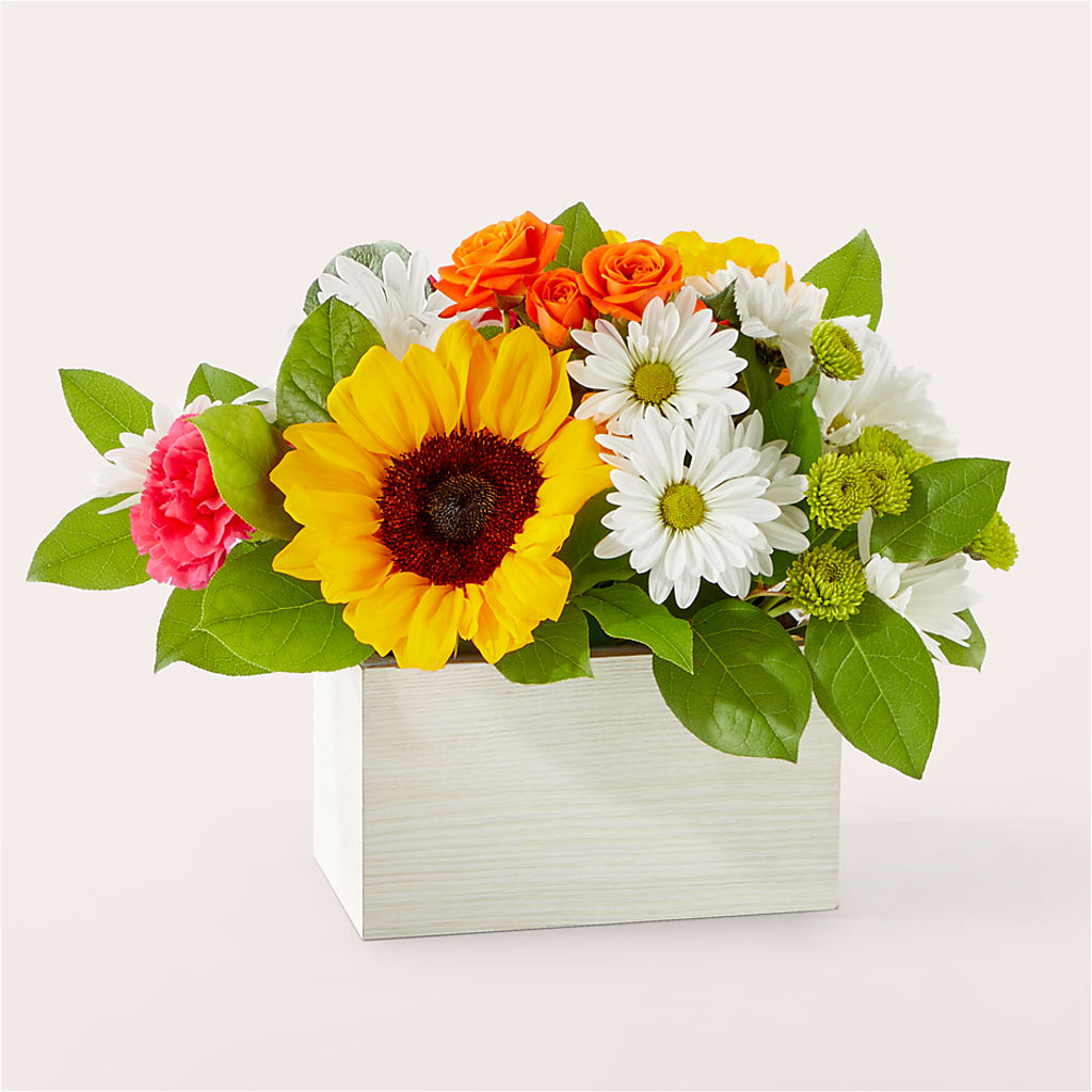 Sun-drenched Blooms Box Bouquet – Maes Flower Shop, Ville Platte LA