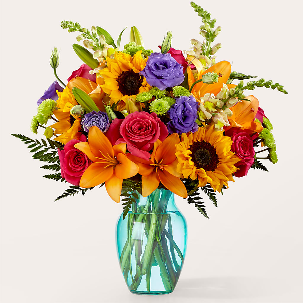 Double Rainbow Bouquet – Maes Flower Shop, Ville Platte LA