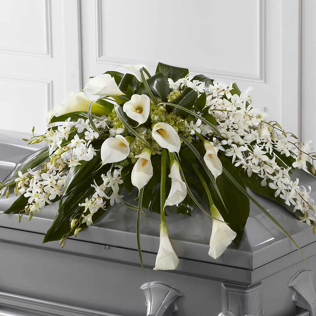 Angel Wings Casket Spray – Maes Flower Shop, Ville Platte LA