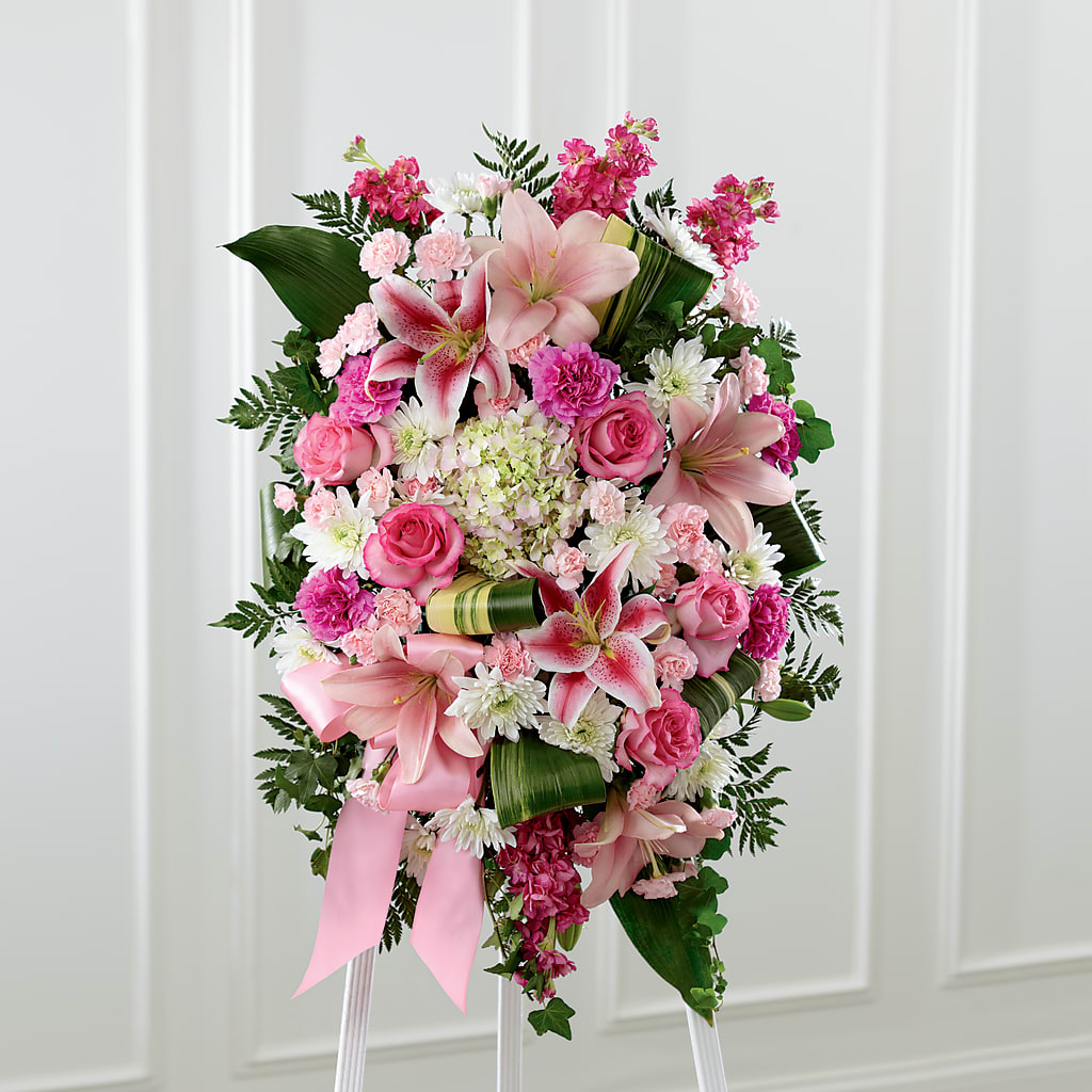 Comforting Standing Spray – Maes Flower Shop, Ville Platte LA