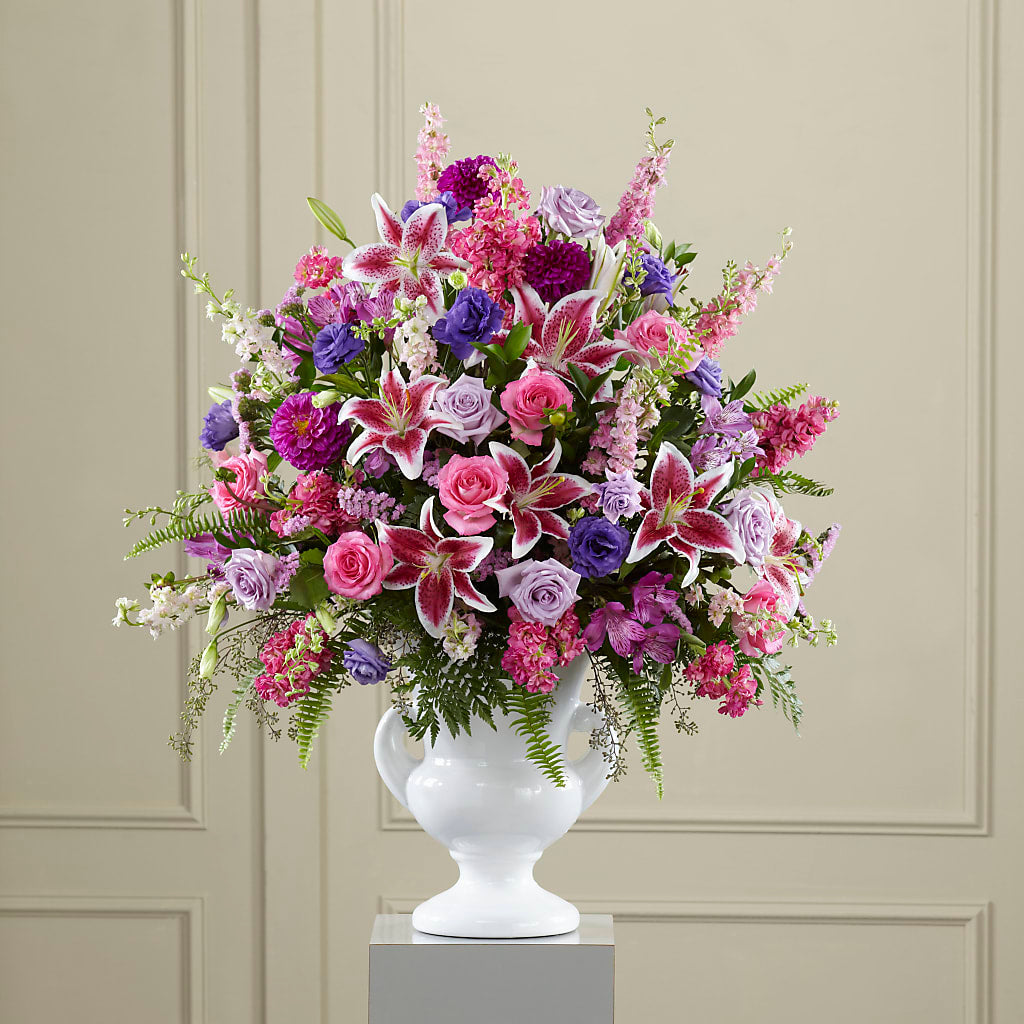 Peaceful Tribute Arrangement – Maes Flower Shop, Ville Platte LA