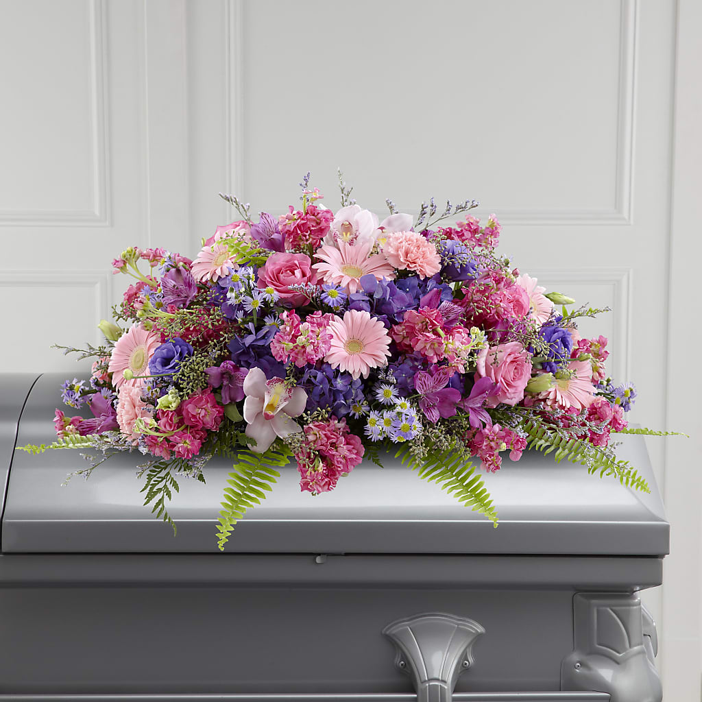 Glorious Garden Casket Spray – Maes Flower Shop, Ville Platte LA