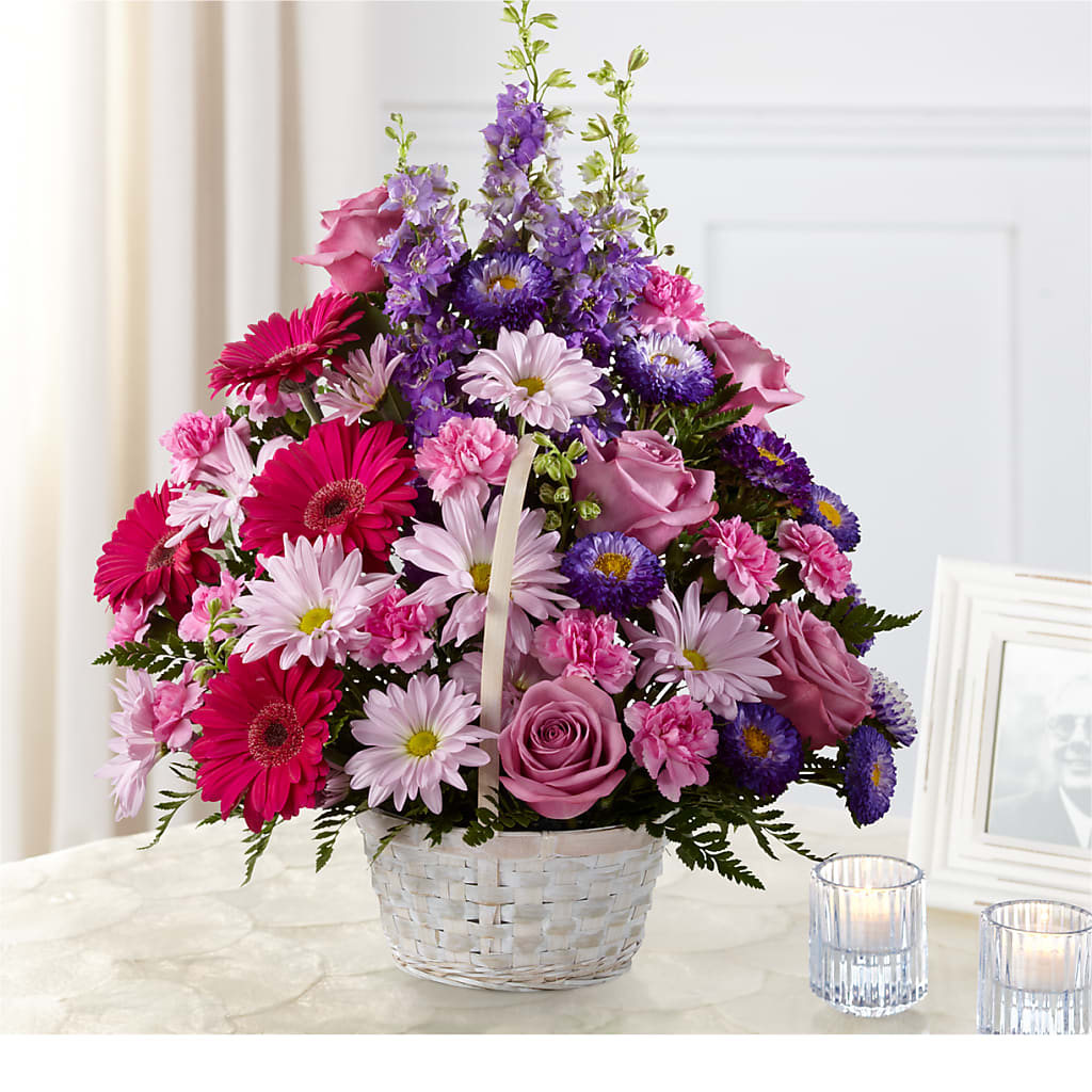 Pastel Peace Basket – Maes Flower Shop, Ville Platte LA