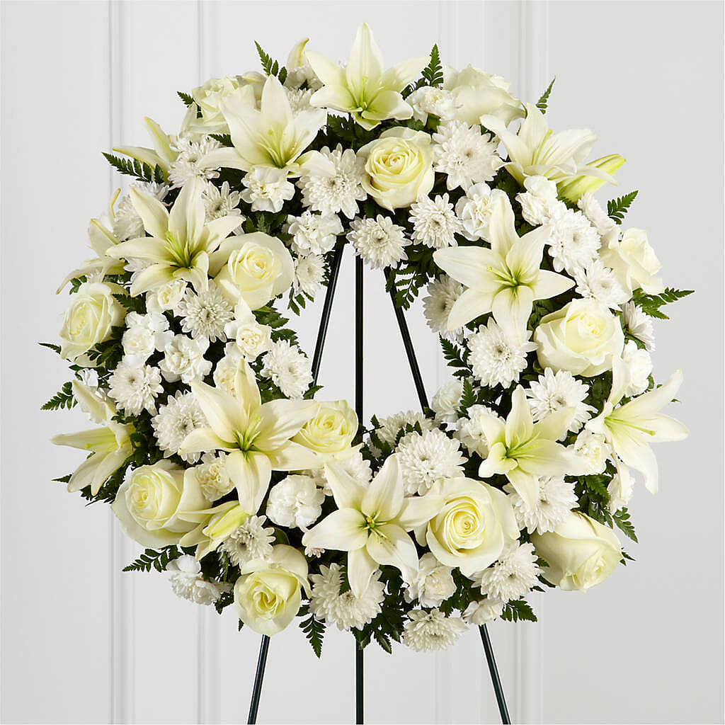 Treasured Tribute Wreath – Maes Flower Shop, Ville Platte LA