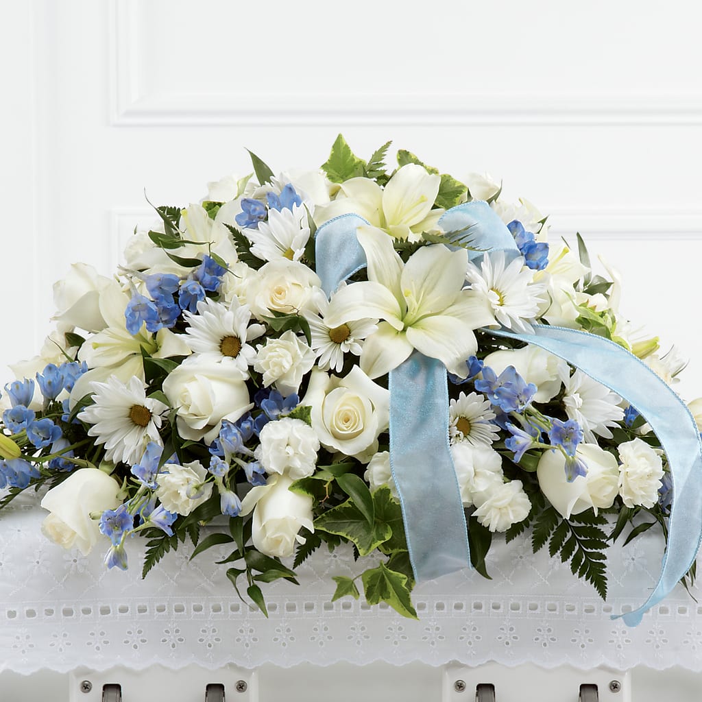 Tender Treasure Casket Spray – Maes Flower Shop, Ville Platte LA