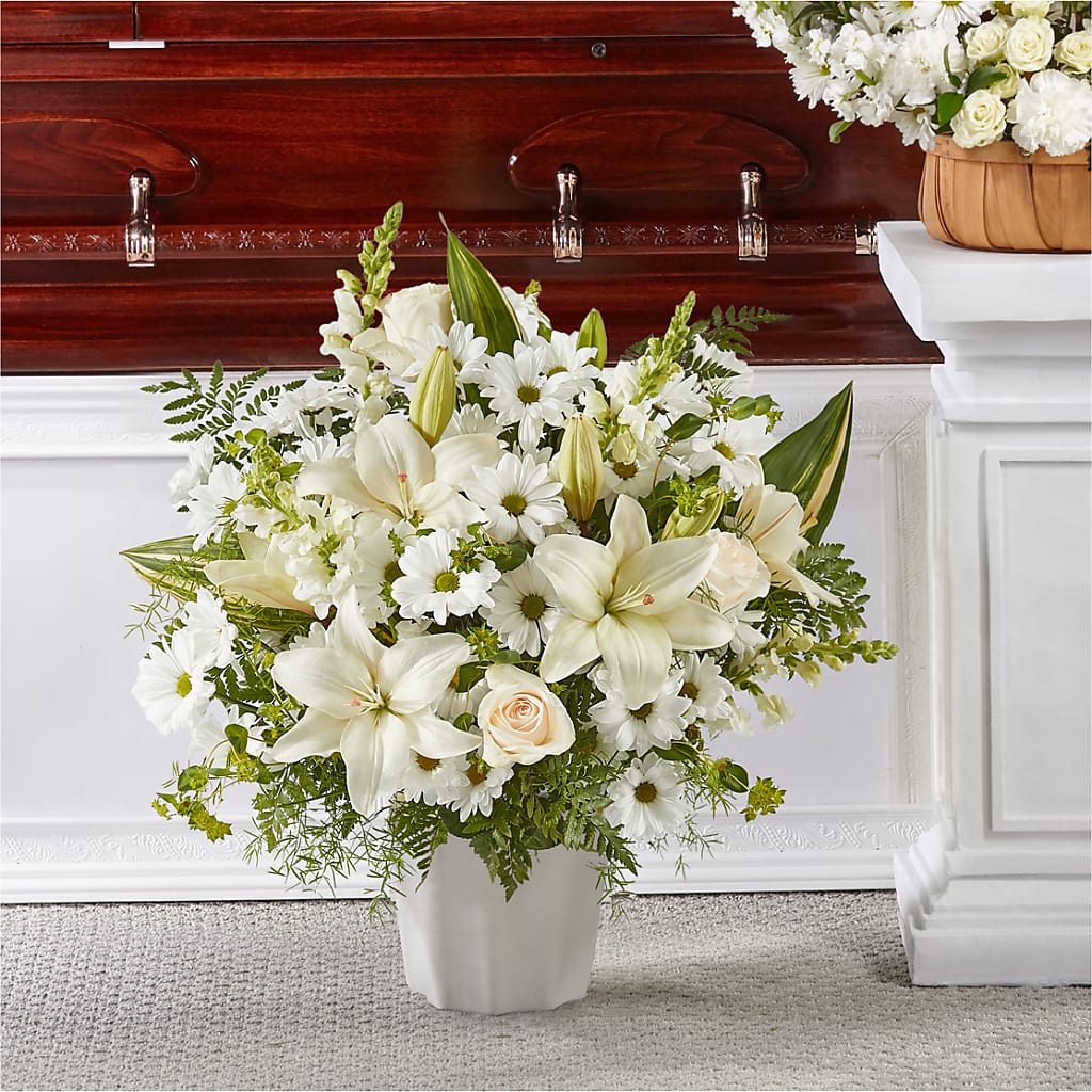 Thoughts of Tranquility Floor Basket – Maes Flower Shop, Ville Platte LA