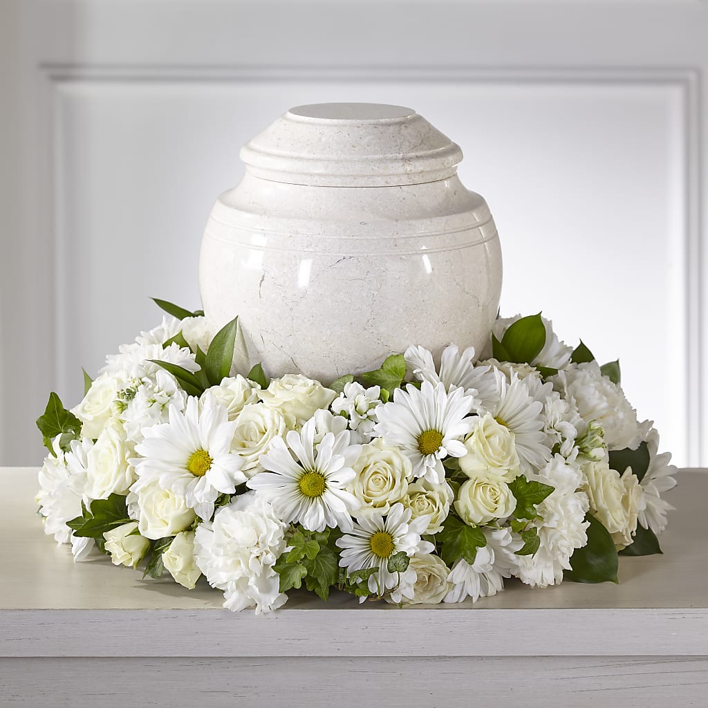 Ivory Gardens Cremation Adornment – Maes Flower Shop, Ville Platte LA