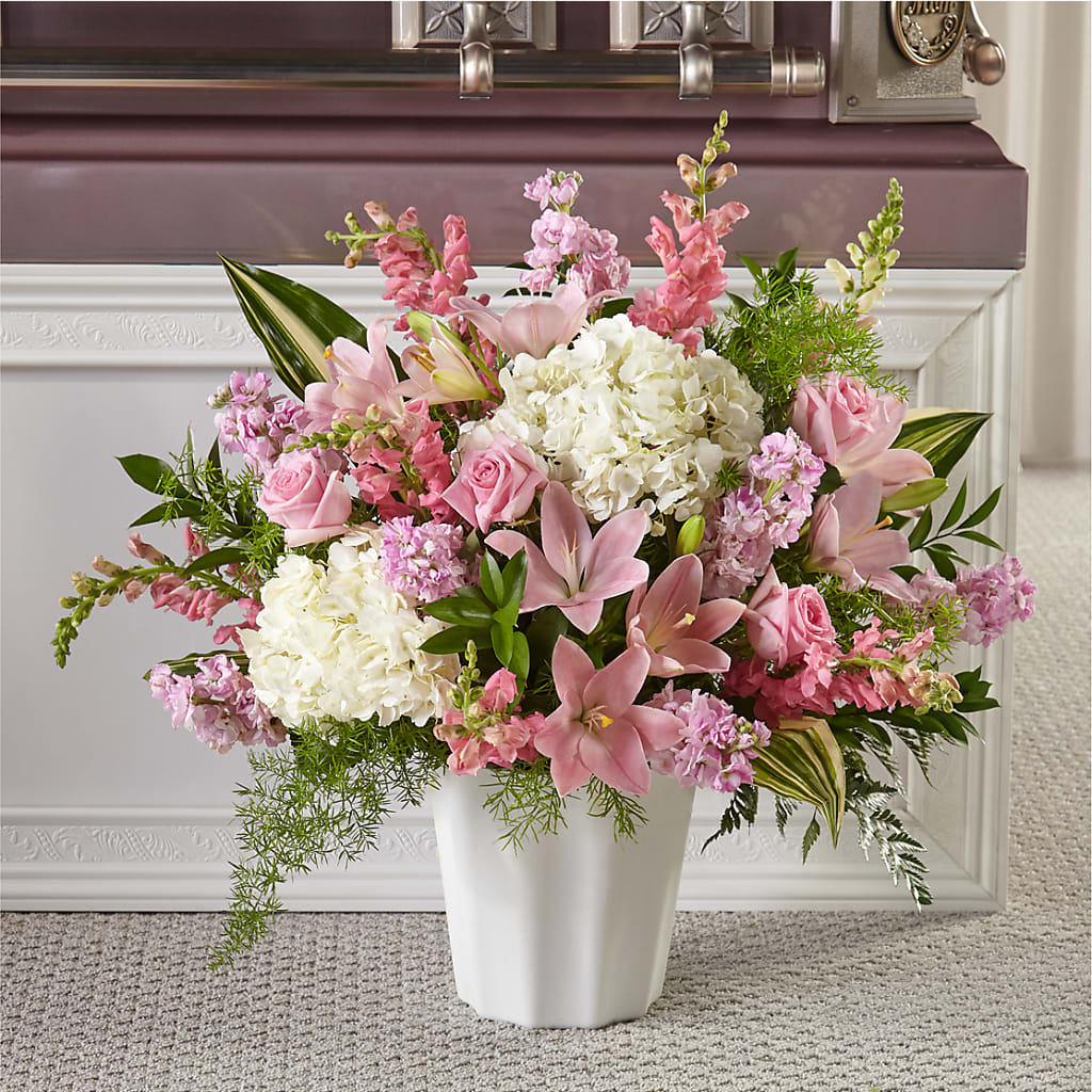 Simply Serene Floor Basket – Maes Flower Shop, Ville Platte LA