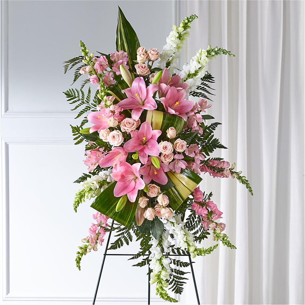 Elegant Embrace Standing Spray – Maes Flower Shop, Ville Platte LA