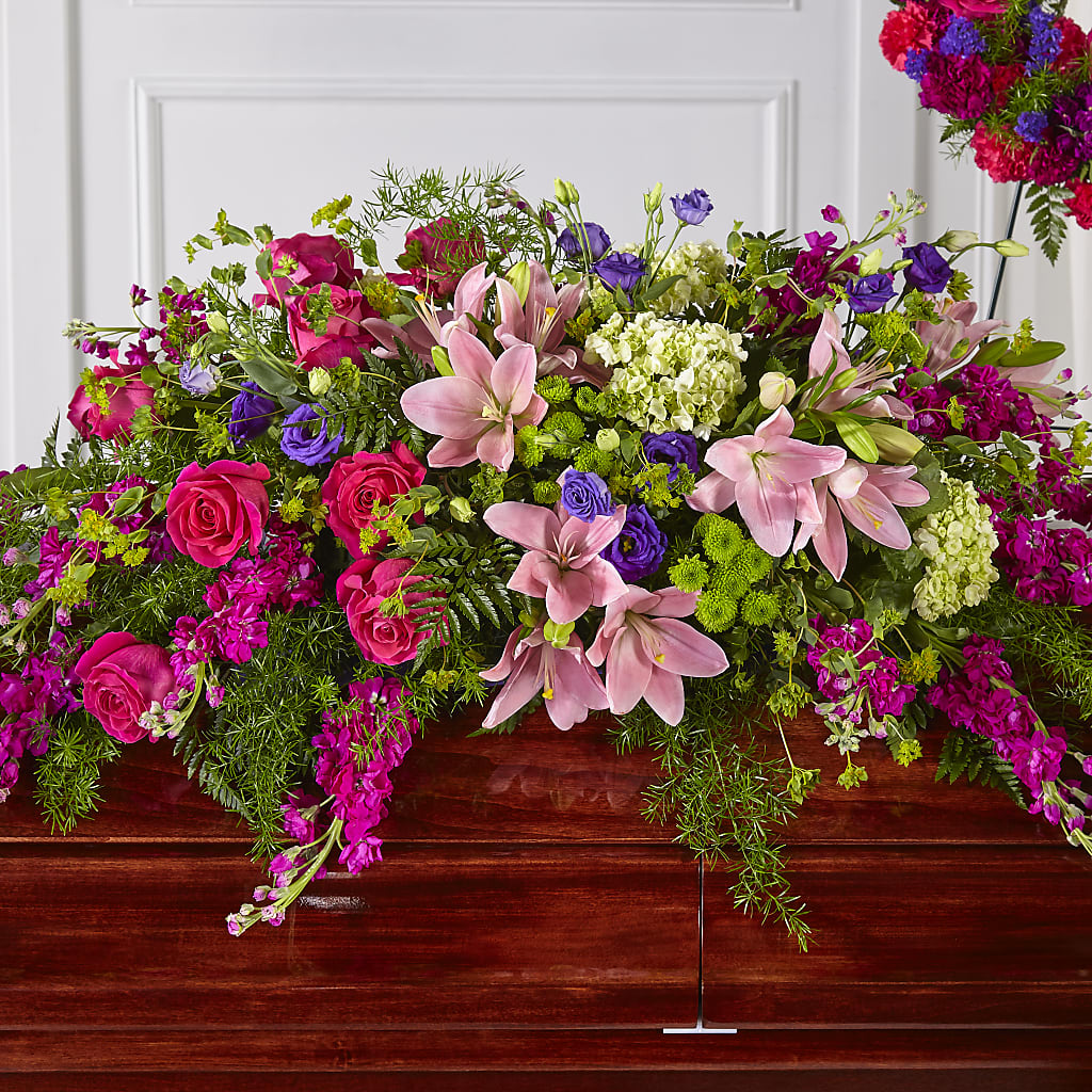 Radiant Tribute Casket Spray – Maes Flower Shop, Ville Platte LA