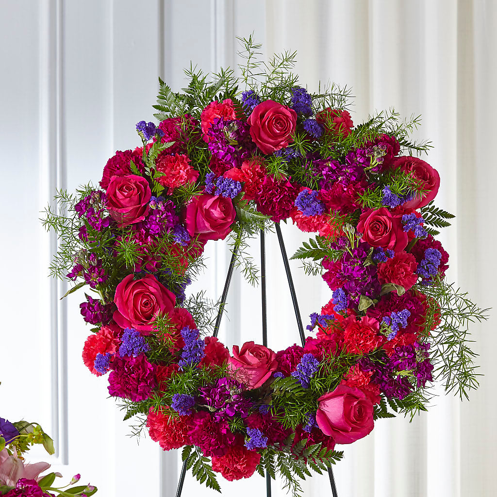 Calming Colors Wreath – Maes Flower Shop, Ville Platte LA