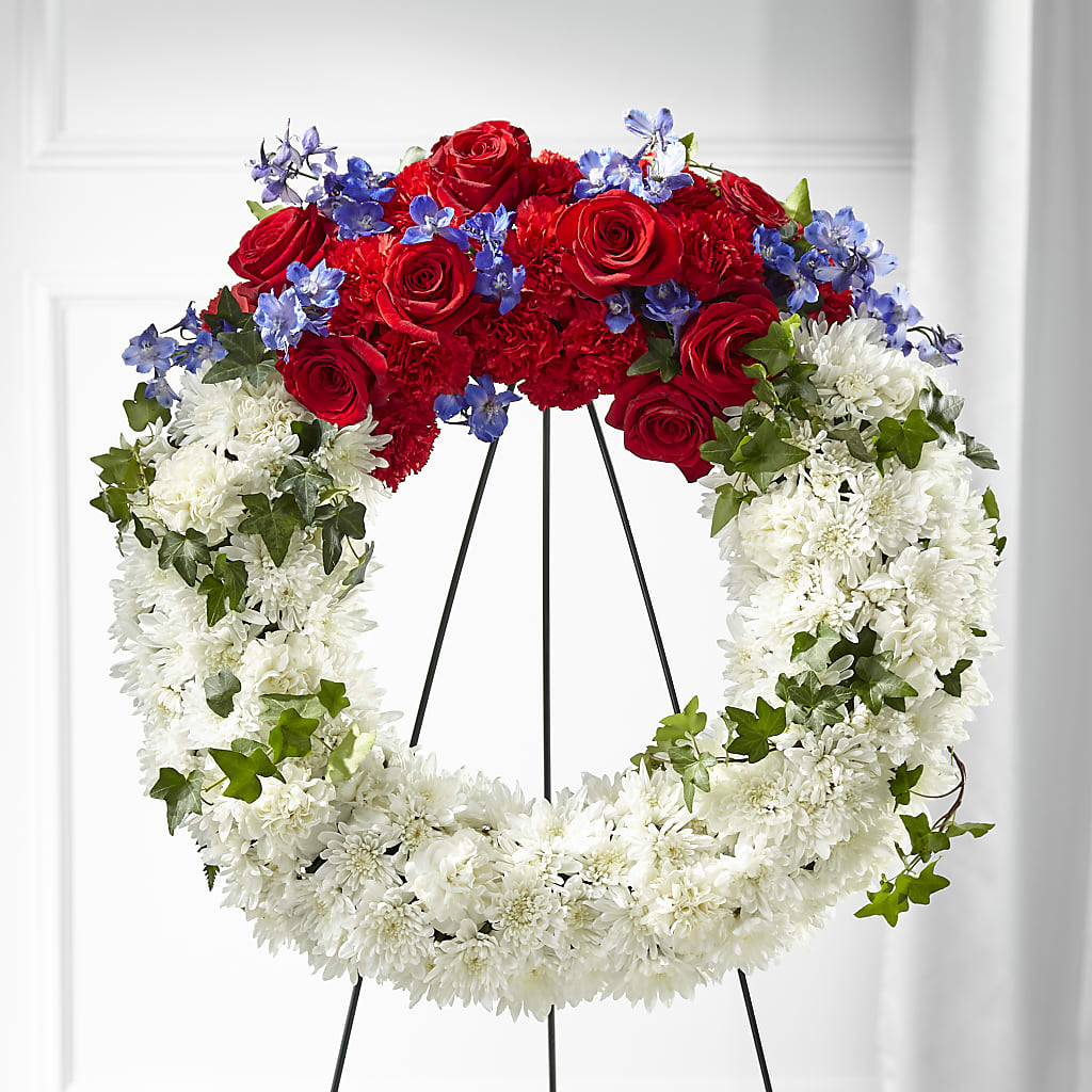Patriotic Passion Wreath – Maes Flower Shop, Ville Platte LA