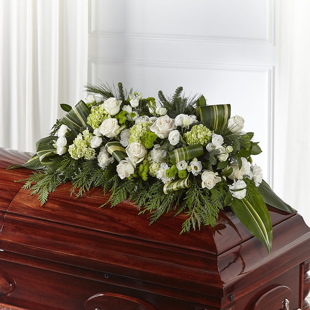 Hopeful Gesture Casket Spray – Maes Flower Shop, Ville Platte LA