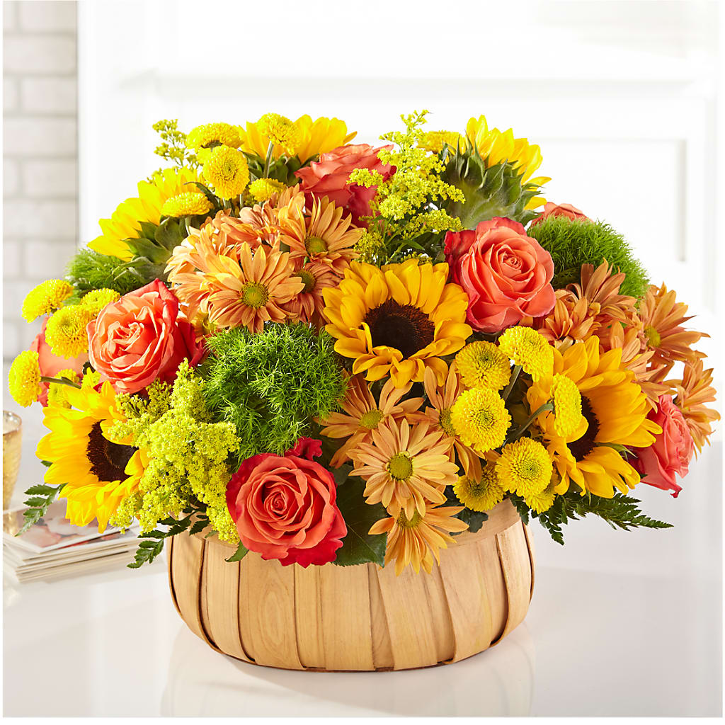 Harvest Sunflower Basket – Maes Flower Shop, Ville Platte LA