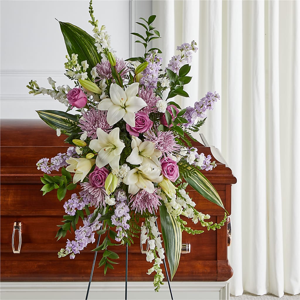 Grateful Hearts Standing Spray – Maes Flower Shop, Ville Platte LA