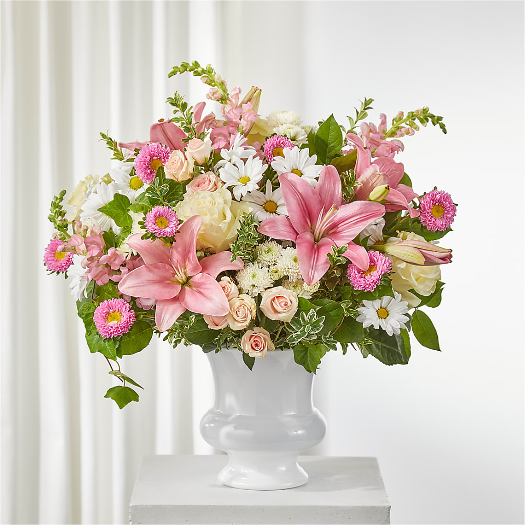 Empathetic Blooms Urn Arrangement – Maes Flower Shop, Ville Platte LA