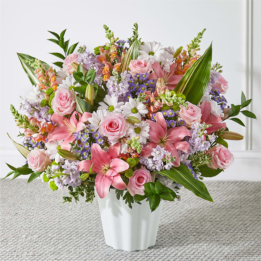 Abundant Compassion Floor Basket – Maes Flower Shop, Ville Platte LA