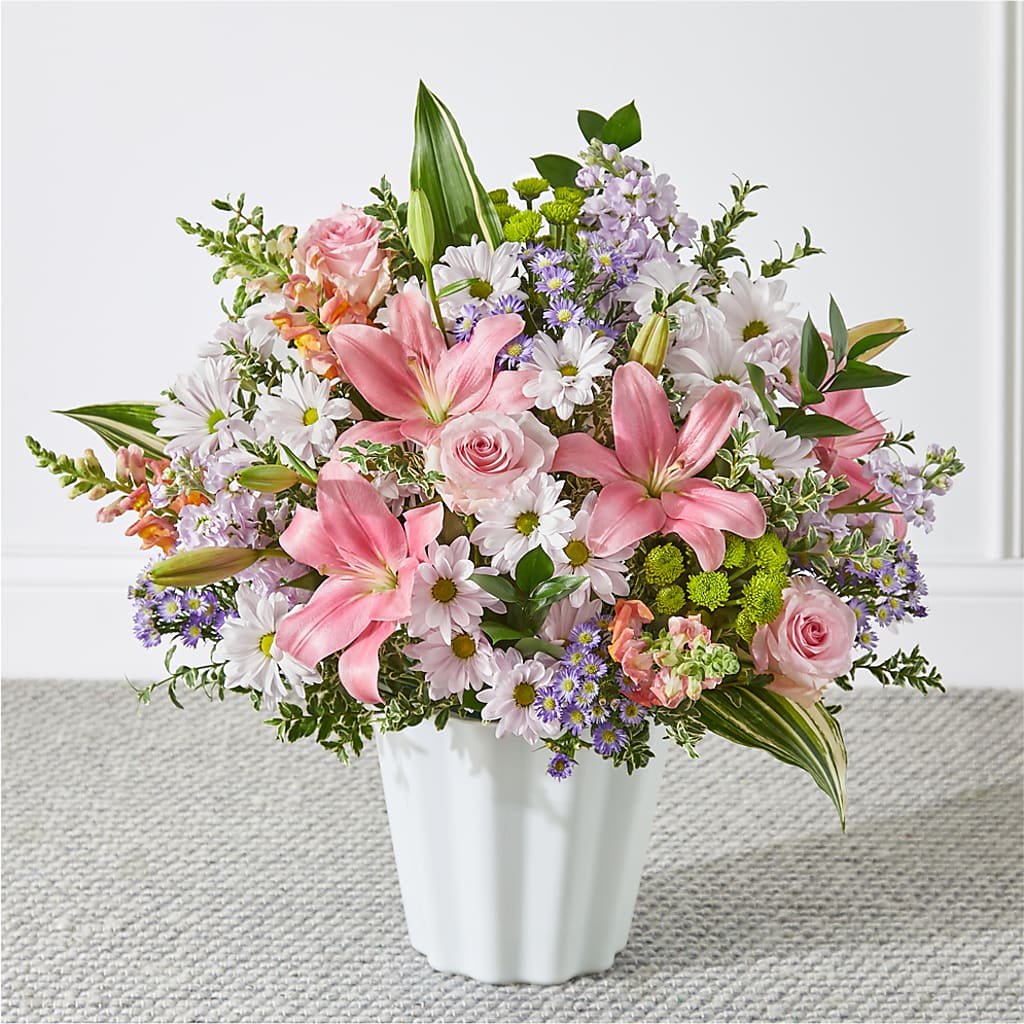 Abundant Compassion Floor Basket – Maes Flower Shop, Ville Platte LA