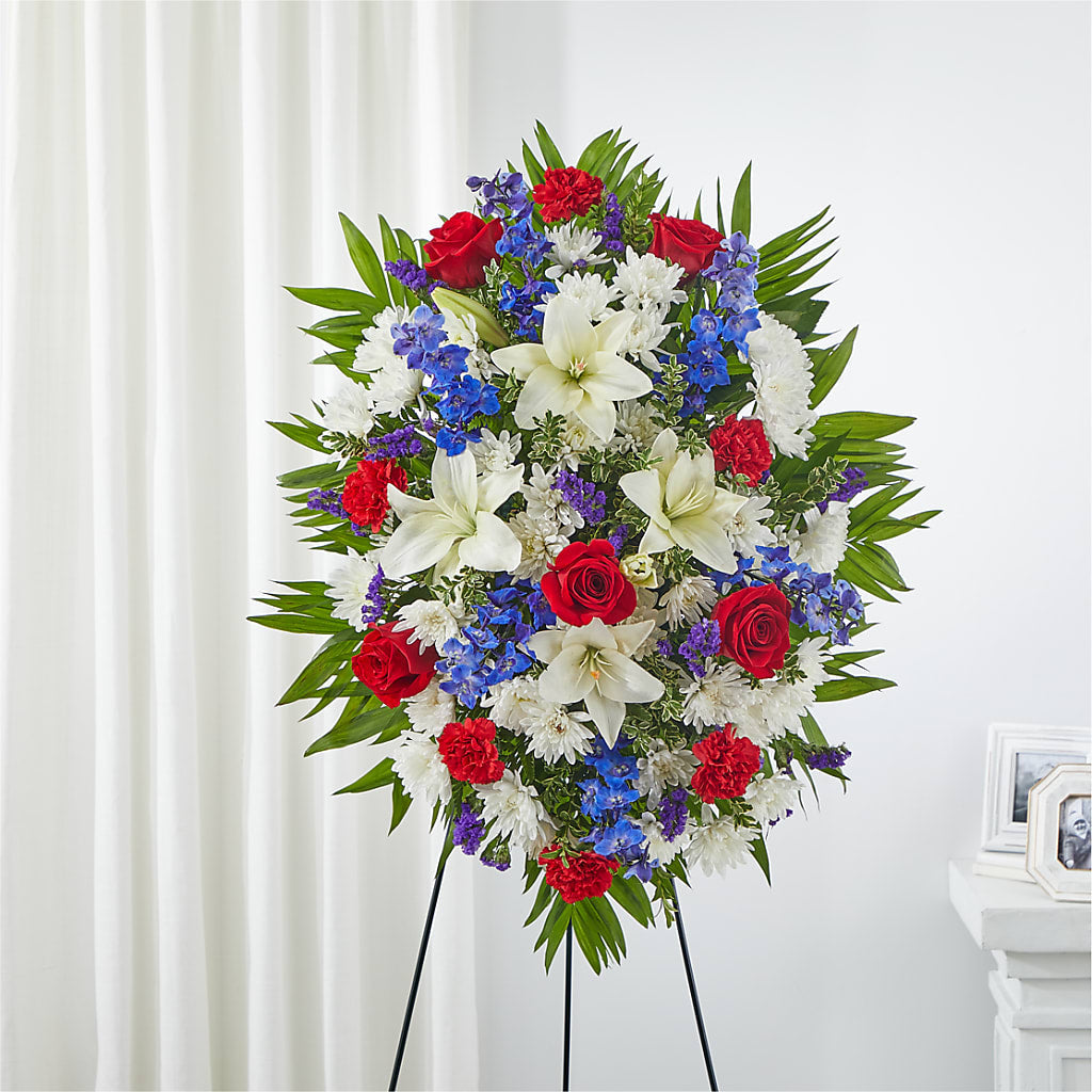 Cherished Service Standing Spray – Maes Flower Shop, Ville Platte LA