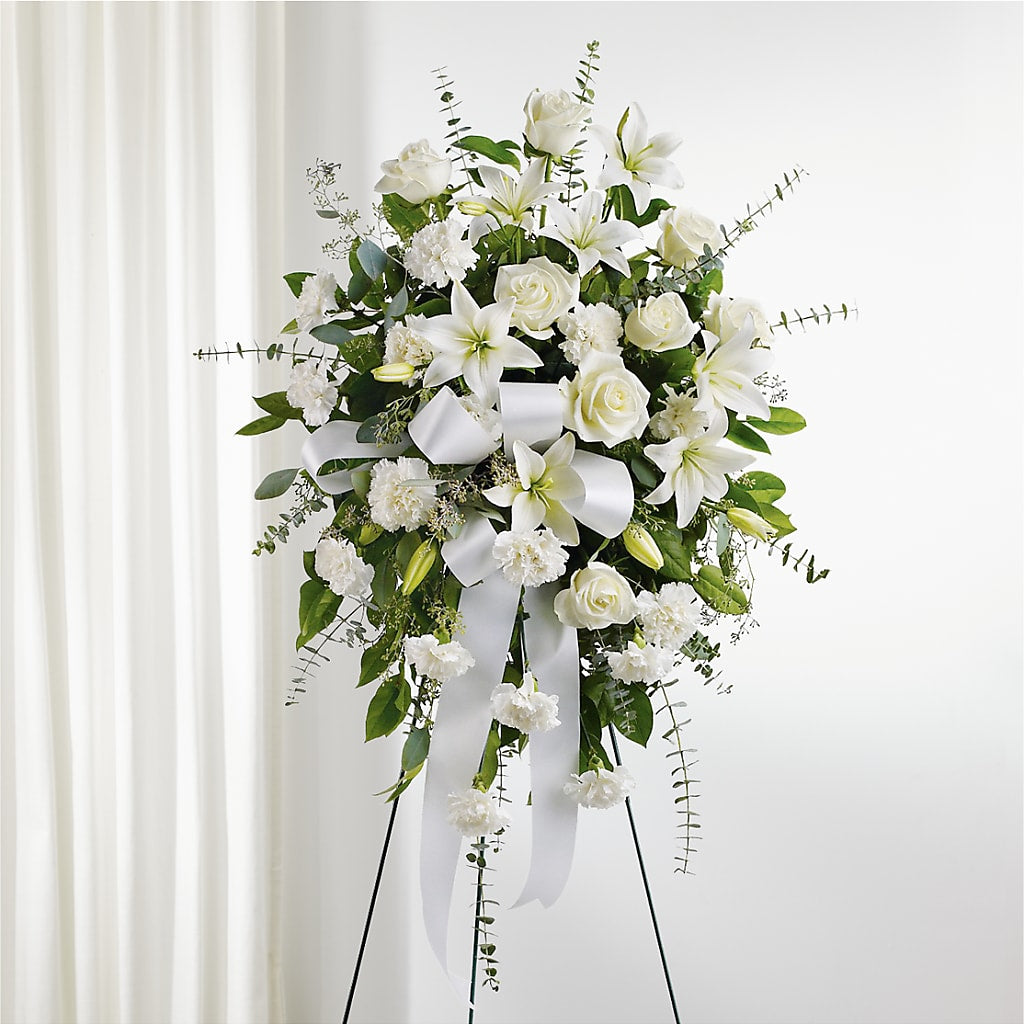 With Care Standing Spray – Maes Flower Shop, Ville Platte LA