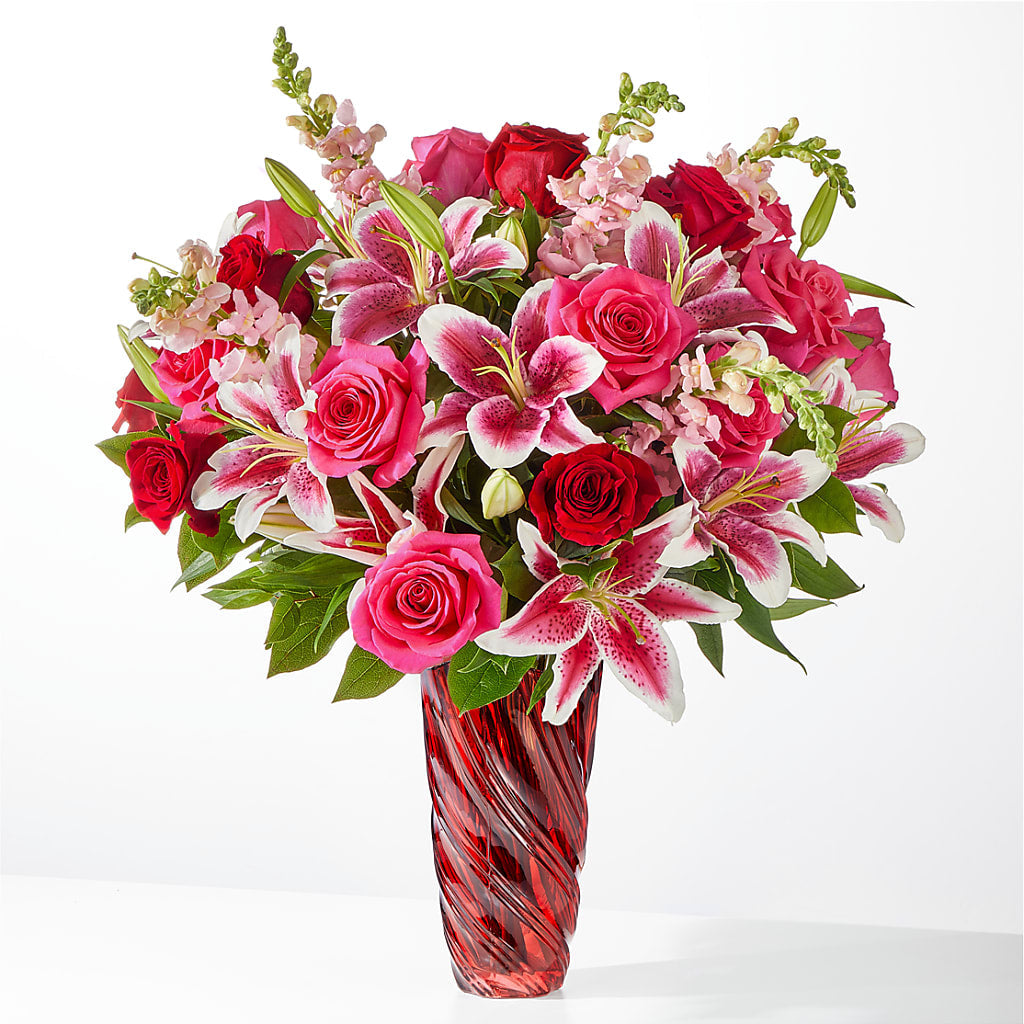 Always You Bouquet with Luxe Swirl Vase – Maes Flower Shop, Ville Platte LA