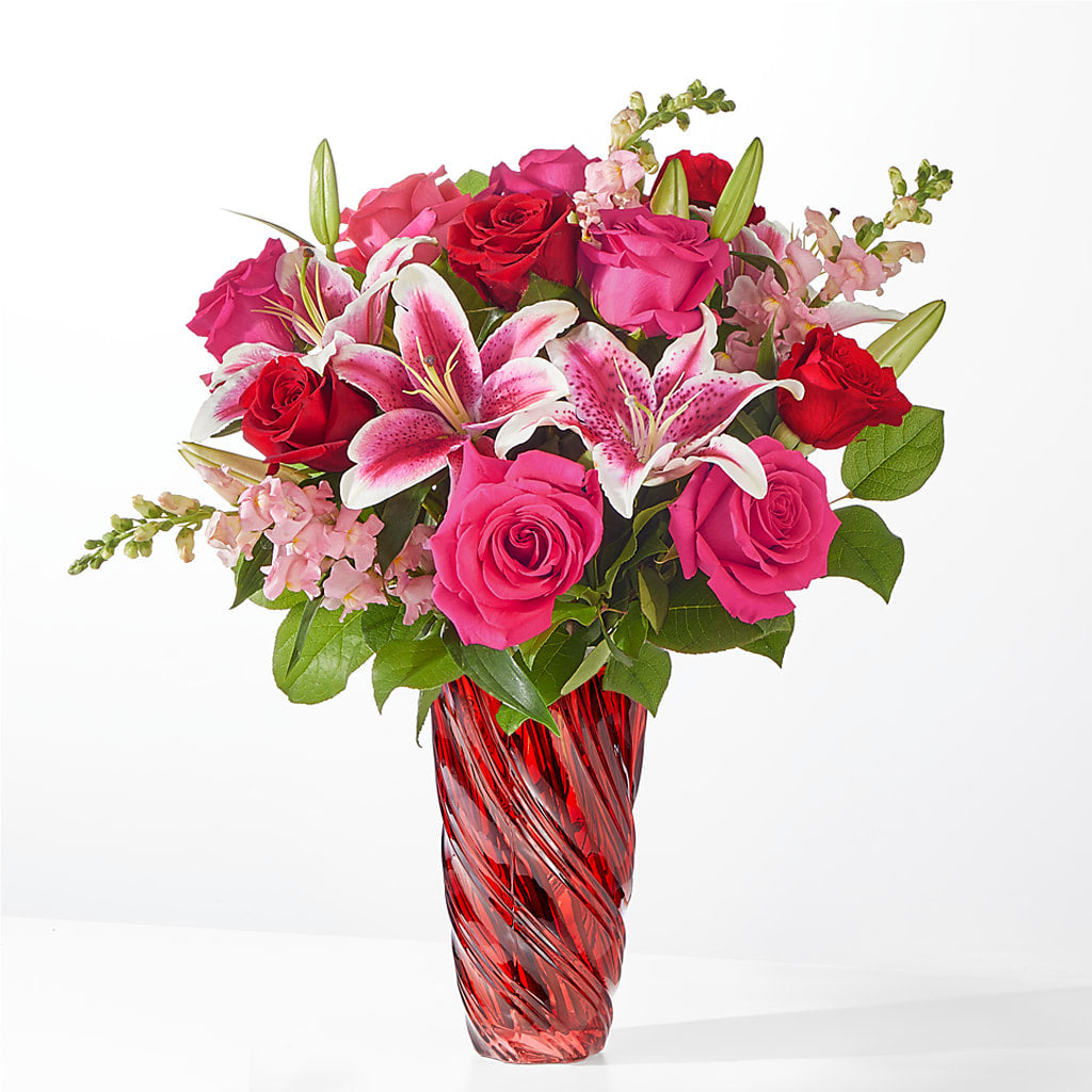 Always You Bouquet with Luxe Swirl Vase – Maes Flower Shop, Ville Platte LA