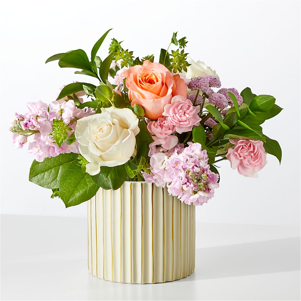 French Market Bouquet with Ivory Vase – Maes Flower Shop, Ville Platte LA