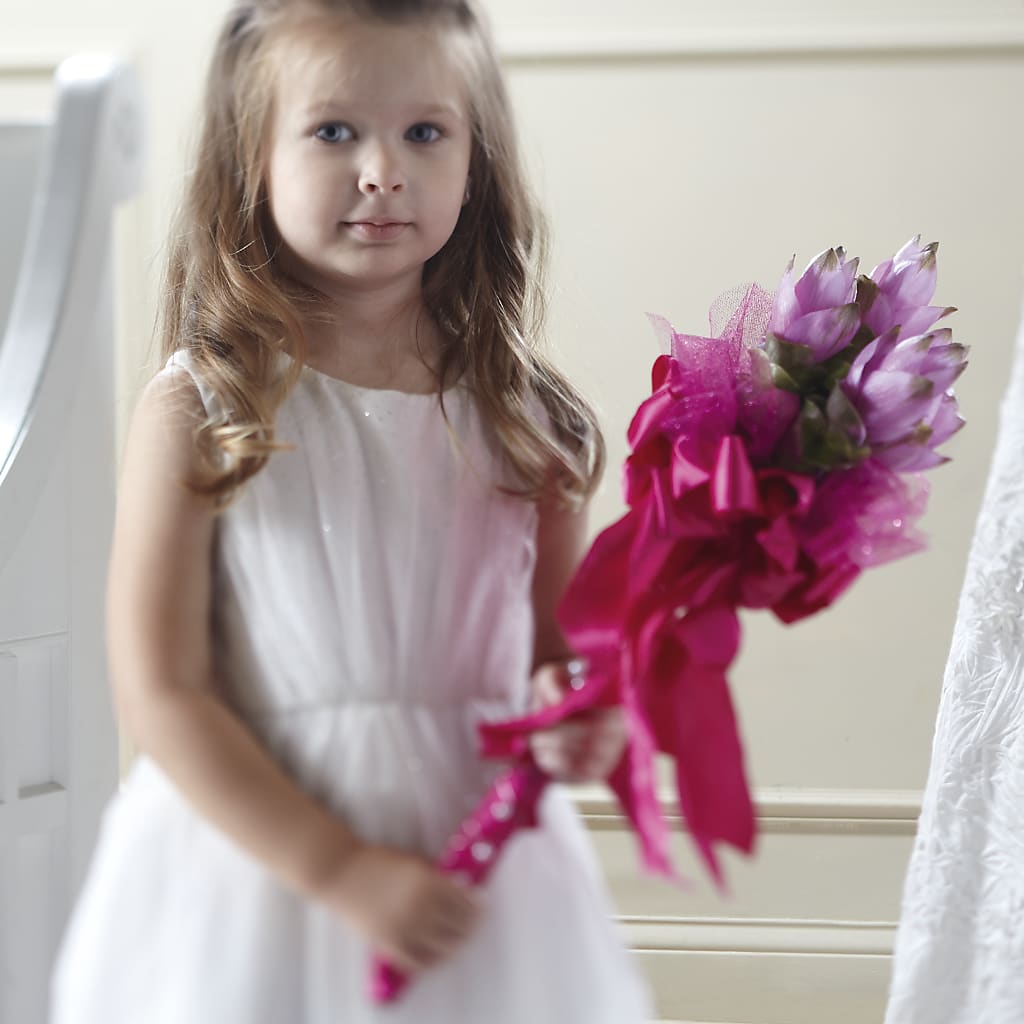 Sparkle Pink Flower Girl Bouquet – Maes Flower Shop, Ville Platte LA