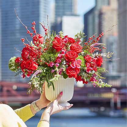 Big Red Bow Bouquet –  Maes Flower Shop, Ville Platte LA