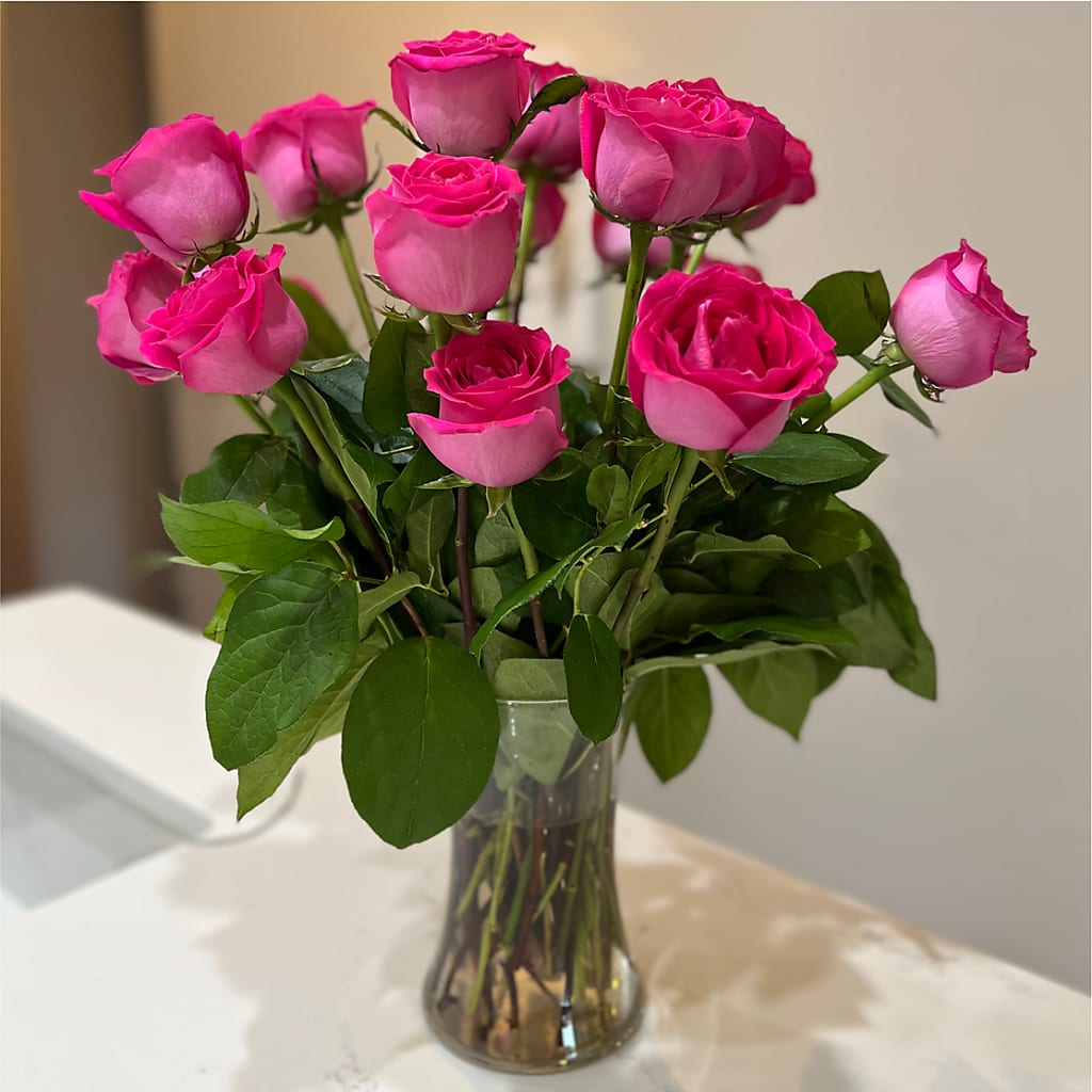Long Stem Pink Rose Bouquet –  Maes Flower Shop, Ville Platte LA