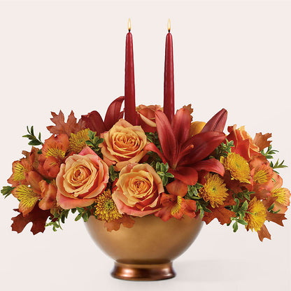 Harvest Table Centerpiece –  Maes Flower Shop, Ville Platte LA