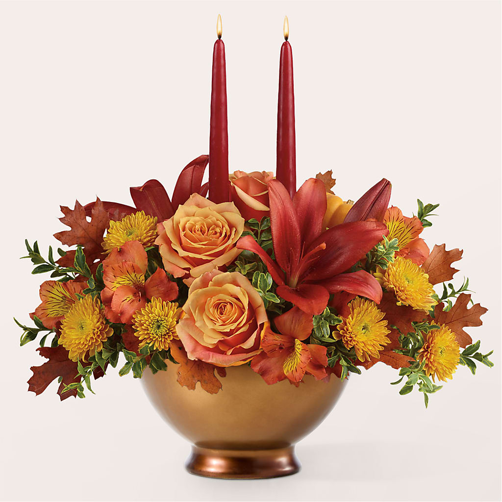 Harvest Table Centerpiece –  Maes Flower Shop, Ville Platte LA