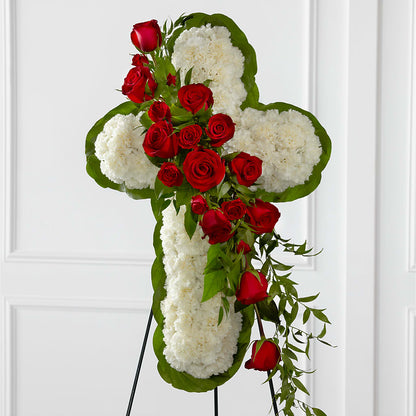Floral Cross Easel –  Maes Flower Shop, Ville Platte LA