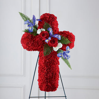 Faithful Hero Floral Cross –  Maes Flower Shop, Ville Platte LA