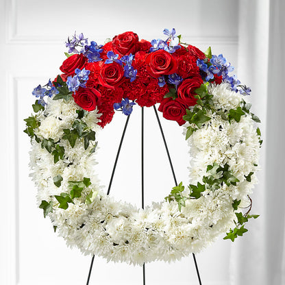 Patriotic Passion Wreath –  Maes Flower Shop, Ville Platte LA