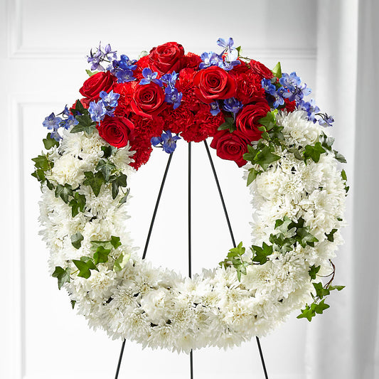 Patriotic Passion Wreath –  Maes Flower Shop, Ville Platte LA