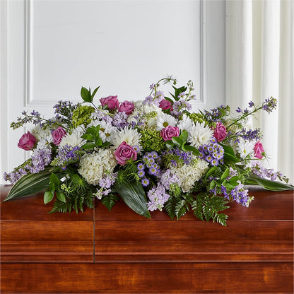 Meadows of Serenity Casket Spray –  Maes Flower Shop, Ville Platte LA