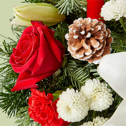 Seasonal Festivities Centerpiece –  Maes Flower Shop, Ville Platte LA