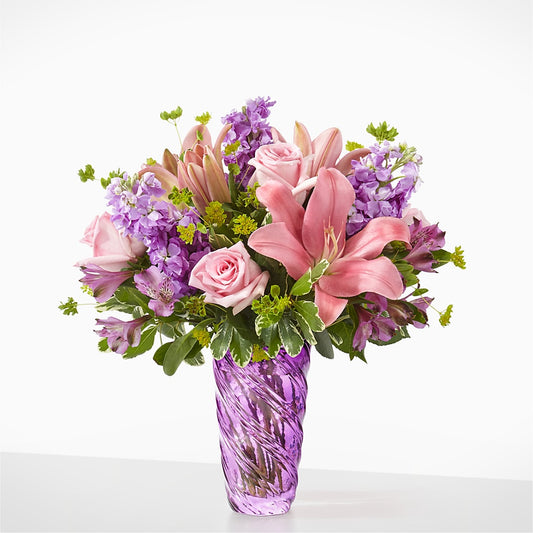 Precious Petals Bouquet with Luxe Swirl Vase –  Maes Flower Shop, Ville Platte LA