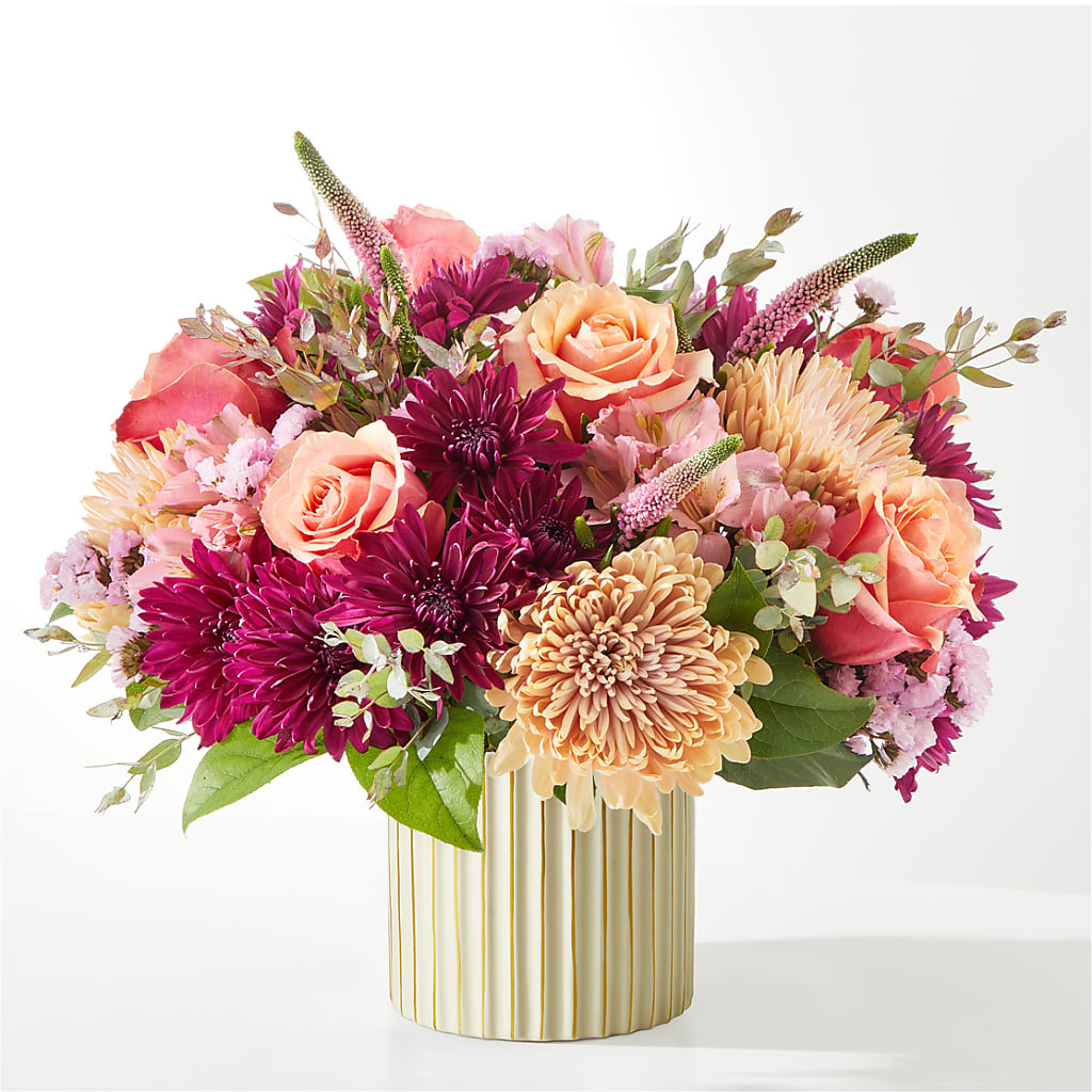 Berry Cobbler Bouquet with Ivory Vase –  Maes Flower Shop, Ville Platte LA