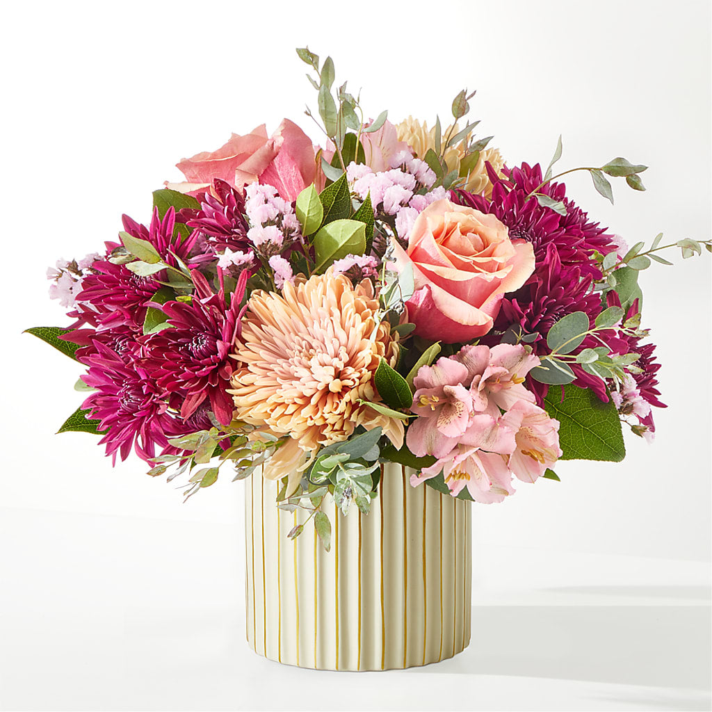 Berry Cobbler Bouquet with Ivory Vase –  Maes Flower Shop, Ville Platte LA