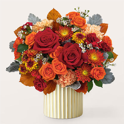 Merlot Bouquet with Ivory Vase –  Maes Flower Shop, Ville Platte LA