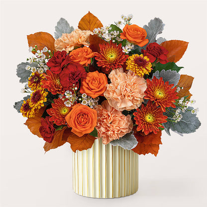 Merlot Bouquet with Ivory Vase –  Maes Flower Shop, Ville Platte LA