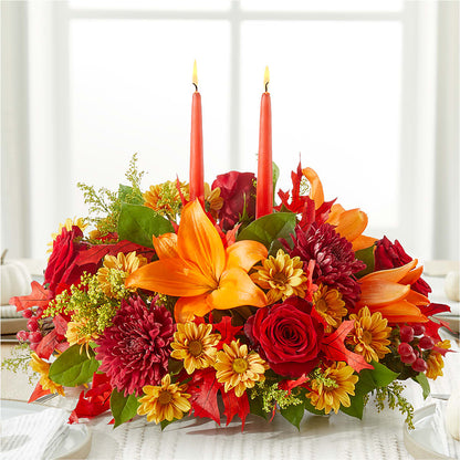 Autumn's Embrace Centerpiece –  Maes Flower Shop, Ville Platte LA
