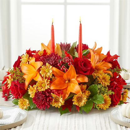 Autumn's Embrace Centerpiece –  Maes Flower Shop, Ville Platte LA