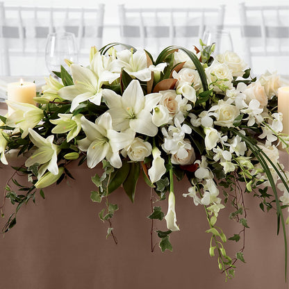 White Linen Arrangement –  Maes Flower Shop, Ville Platte LA